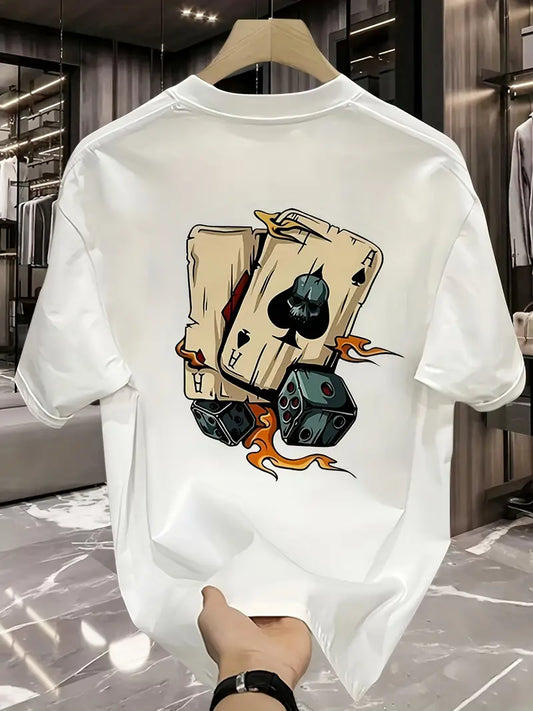Luck & Flames Graphic Drop Shoulder Tee